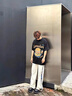 WASSUP HERMU官方潮牌休閑褲男女春夏季大碼新中式刺繡小熊拼接直筒運(yùn)動(dòng)長(zhǎng)褲子 米白色 L（推薦110-130斤） 曬單實(shí)拍圖
