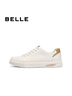 百麗（Belle）時(shí)尚百搭小白鞋男春夏新款商場(chǎng)同款牛皮革休閑板鞋D2M10CM5 白色 40 (250mm) 曬單實(shí)拍圖