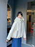 森馬（Semir）羽絨服女中長(cháng)款花苞輕薄三防2025新款oversize插肩袖冬裝防風(fēng) 奶白（白鴨絨）10501（特寬松介意可拍小一碼） M 曬單實(shí)拍圖