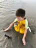羚特趕海連體褲兒童玩水連體衣沙水服涉水服下水褲-檸檬黃 32 曬單實(shí)拍圖