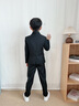 DOMIAMIAKIDS新中式男童西裝套裝兒童西服國潮風(fēng)男寶主持生日宴禮服演出服 黑色刺繡西裝5件套 150 （身高140-150）［體重66-75斤］ 曬單實(shí)拍圖