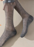 貓人（MiiOW）襪子女士時(shí)尚羊毛小腿襪套堆堆襪夏季薄襪網(wǎng)眼jk美腿襪百搭女長(cháng)襪 YM0015深灰2雙【羊毛小腿襪】 曬單實(shí)拍圖