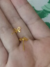 中國(guó)黃金（CHINA GOLD）黃金耳釘蝴蝶結(jié)耳環(huán)女足金耳飾七夕情人節(jié)生日禮物送女友老婆愛(ài)人 足金蝴蝶結(jié)耳釘+玫瑰禮盒 曬單實(shí)拍圖