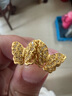 周大福金絲羽蝶鑲鉆石蝴蝶黃金耳釘女足金耳飾送女友生日禮物 ERU88（單只） 曬單實(shí)拍圖