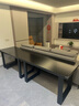 藍木林實(shí)木雙人臺式電腦桌家用電競桌學(xué)習書(shū)桌寫(xiě)字桌簡(jiǎn)易辦公桌子工作臺 【全實(shí)木】-黑色口腿 140*70*75cm 曬單實(shí)拍圖