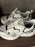 斯凱奇（Skechers）女鞋秋冬運動(dòng)鞋耐磨戶(hù)外休閑百搭厚底增高老爹鞋117364 白色/黑色/銀色/WBKS 36.5 曬單實(shí)拍圖