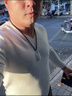 班仕利（Bansley）羽毛蛋白德絨保暖內(nèi)衣男士冬季加絨秋衣V領(lǐng)長袖T恤無痕白色打底衫 白色 2XL （適合體重145-165斤） 曬單實拍圖