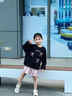 moonkids女童裙子韓版洋氣蛋糕裙2025春秋款兒童套裝裙時髦女寶連衣裙秋裝 4940黑色衛(wèi)衣+15152粉色工裝褲 130 cm 曬單實拍圖