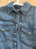 Levi's李維斯女士美式經(jīng)典翻領時尚寬松簡約舒適藍色上衣牛仔襯衫 淺藍色 86832-0018 S 曬單實拍圖