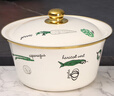 歐麗家搪瓷盆帶蓋 家用廚房瓷碗懷舊老式豬油瓷盆搪瓷碗琺瑯湯盆攪拌碗 特厚【金邊-蔬菜聯(lián)盟】 定制款 22cm1個(gè) 曬單實(shí)拍圖