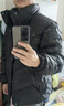 森馬（Semir）梅花系列羽絨服男PU仿皮衣冬情侶外套厚款 黑色(灰鴨絨)90001 XL 曬單實(shí)拍圖
