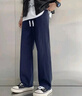 倉(cāng)石一樹(shù) KAZUKI KURAISHI倉(cāng)石一樹(shù)夏薄款休閑褲子直筒寬松運(yùn)動(dòng)褲棉麻透氣男褲闊腿亞麻長(zhǎng)褲 藏青色 XL 曬單實(shí)拍圖