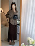 哈夫朵大碼女裝胖mm秋冬裝洋氣減齡顯瘦遮肚子針織衫毛衣半身裙套裝女 Z102咖色毛衣 常規(guī) 3XL 【建議150-165斤】 曬單實拍圖