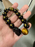 中國黃金China Gold黑曜石手串貔貅手串男轉運珠男士手鏈男生生日禮物送男友老公爸爸 招財貔貅黑曜石銀手串+證書(shū)禮盒 曬單實(shí)拍圖