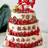 芙瑞多三層祝壽生日蛋糕裝同城配送當天送達送爺爺奶奶長(cháng)輩14+12+8英寸 曬單實(shí)拍圖