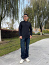 HLA海瀾之家牛仔褲男25冬亦心即為系列加絨直筒褲子男 曬單實(shí)拍圖