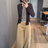 GCRZW輕奢卡其色西裝闊腿褲女春秋季2025新款休閑風笛褲貝斯褲直筒褲子 卡其色 【高檔氣質(zhì)款】 L /28 建議105-115斤 曬單實拍圖
