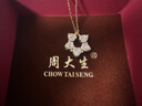 周大生桃花愛心項鏈純銀925小眾輕奢設計感兩帶鎖骨鏈七夕禮物送女友 曬單實拍圖