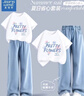 真維斯女童夏裝套裝2025新款女孩夏季短袖中大童衣服兒童夏裝天絲牛仔褲 【兩件套】白色(雪蝴蝶)淺藍 150 曬單實(shí)拍圖