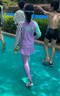 Kocotreekk樹兒童泳衣褲女孩分體泳衣A類男童女童游泳長(zhǎng)袖防曬中大童泳裝 曬單實(shí)拍圖