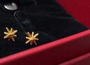 周六福5G工藝六芒星黃金耳釘耳飾女生日禮物計價(jià)A0913699 一對 約0.73g  曬單實(shí)拍圖