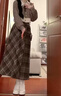 鳳蝶兒秋冬連衣裙子女裝秋裝新款2025年新款韓系氛圍感學(xué)院風(fēng)美拉德穿搭 摩卡奶咖假兩件毛衣+奶咖色裙子 M 曬單實(shí)拍圖