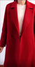 皮爾卡丹（pierre cardin）咖啡色雙面羊絨大衣女中長款2025年秋冬新款韓版修身顯瘦毛呢外套 拉菲紅 S 曬單實(shí)拍圖