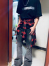 迪伽達(dá)美式復(fù)古微喇牛仔褲男潮牌時(shí)尚小眾高街痞帥修身百搭長褲子男 YRFS-N731灰色 XL 曬單實(shí)拍圖