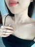 中國珠寶愛(ài)心玫瑰黃金吊墜女心形足金項鏈金掛墜七夕情人節禮物送女友老婆 足金愛(ài)心玫瑰吊墜+品牌禮盒 金重約0.7g，贈S925銀鏈 曬單實(shí)拍圖
