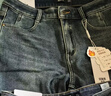 森馬（Semir）牛仔褲女冬加絨做舊長(cháng)褲女生保暖顯腿長(cháng)ins潮直筒褲103724124011 曬單實(shí)拍圖