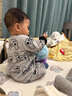 喜雅萌嬰兒帶腳套連體服秋冬搖粒絨長(cháng)袖包腳連體衣新生抓絨拉鏈連腳套哈 灰色手柄 80cm 均碼 80cm 曬單實(shí)拍圖
