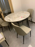 顧家家居（KUKA）現代簡(jiǎn)約巖板餐桌椅組合家用飯桌DS7177T 單桌+折線(xiàn)灰椅*4 曬單實(shí)拍圖