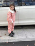 G.DUCKKIDS童裝女童套裝秋冬加絨加厚兒童服裝女孩冬裝兩件套卡通寶寶衣服 酒紅色 100 建議身高90-100cm3-4歲 曬單實(shí)拍圖