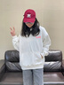 LEESRTROI連帽衛(wèi)衣男春秋季新款寬松韓版潮流長袖t恤男女款青少年休閑外套 白色 XL （建議125-145斤） 曬單實拍圖