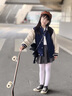 馬克華菲女童棒球服套裝2025春秋款休閑外套女孩學(xué)院風(fēng)外套兒童洋氣褲子 m星女孩香芋紫+m星女孩K香芋紫 110 曬單實拍圖