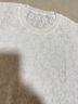 科蒙博卡2025春夏桑蠶絲新款花朵暗紋提花針織衫女短袖t恤薄上衣 云朵白 XL 曬單實(shí)拍圖