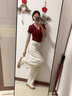 CARESS & KUDOS商場同款小ck真皮厚底德訓(xùn)鞋女2025新款內(nèi)增高板鞋小白鞋百搭 米白色/黑色網(wǎng)面 跟高4cm送女友 36 曬單實拍圖