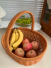 金日滿(mǎn)手提花籃水果花籃筐月子雞蛋花籃看產(chǎn)婦大號仿藤編手提籃子野餐籃 【大號手提花籃】 曬單實(shí)拍圖