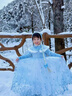 思妙星女童秋冬新款艾莎原版公主裙兒童冰雪奇緣愛(ài)莎裙子寶寶連衣裙禮服 春秋裙子+披風(fēng)_01 100 曬單實(shí)拍圖