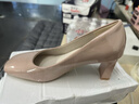 逸兼 粗跟高跟鞋女裸色通勤單鞋伴娘純欲時(shí)尚小方頭百搭職業(yè)軟皮 裸色 36 曬單實(shí)拍圖