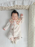 班喜迪嬰兒衣服秋裝嬰幼兒連體衣長袖小月齡哈衣爬服春秋公主寶寶外出服 粉色 73cm 曬單實拍圖