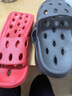 2025新款夏季浴室拖鞋鏤空涼拖鞋女洗澡防滑情侶一字拖喜慶紅過(guò)年 黑色(速干拖) 44-45 適合43-44 曬單實(shí)拍圖