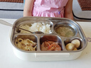 雙槍（Suncha）鈦健康不銹鋼飯盒學(xué)生上班族可微波爐餐盒比316好1.5L配保溫袋 曬單實拍圖