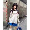 棉致美式復古連帽衛衣女春秋季2025新款小個(gè)子撞色寬松休閑上衣外套 K01016白灰色【常規高品質(zhì)37.5】 L 100-115斤 曬單實(shí)拍圖