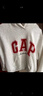 GAP女裝2025秋季新款撞色Logo寬松抓絨套頭連帽衫衛(wèi)衣上衣792499 淺灰白 M (165/88A) 亞洲尺碼 曬單實(shí)拍圖