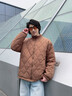 名創(chuàng  )優(yōu)品（MINISO）男生棉衣冬季復古焦糖色設計感菱格棉服男厚款保暖羊羔絨立領(lǐng)外套 【格紋加厚】焦糖棕(純色) L /175(名創(chuàng  )優(yōu)品 品質(zhì)保障) 曬單實(shí)拍圖