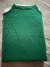 春竹100%山羊絨氣質(zhì)百搭鏤空半高領(lǐng)女套衫保暖毛衣羊絨衫女 綠色 S 90CM 曬單實(shí)拍圖