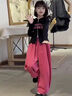 G·DUCK KIDS親子裝秋裝2025新款潮母女裝網(wǎng)紅運動休閑兩件套女童寬松時尚套裝 黑色套裝送皮帶 140 cm 曬單實拍圖