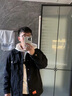 羅蒙新款羊羔毛牛仔外套男大碼棉服秋冬男裝工裝夾克黑色加厚牛仔棉衣 黑色 XL 曬單實(shí)拍圖