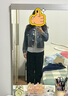 她池港風(fēng)寬松復(fù)古牛仔服女2025秋裝新時(shí)尚毛邊休閑單排扣外套 曬單實(shí)拍圖